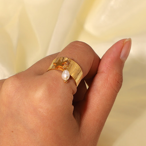 Title 2, Stainless Steel XINGX Pearl Ring