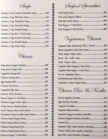 Tihar Food Court menu 