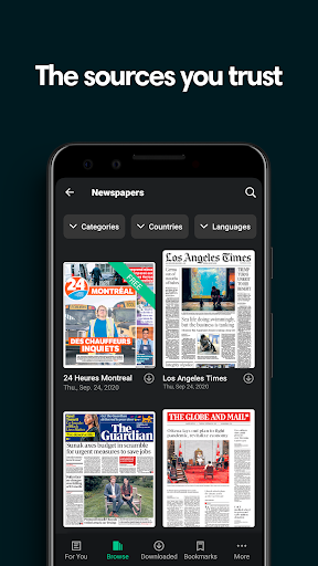 Screenshot PressReader (preinstalled)