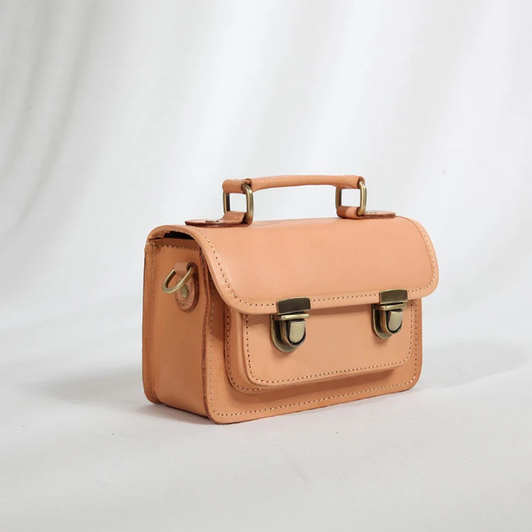 Bolso Cambridge de cuero de vaca de capa superior curtido vegetal, duradero y elegante, ideal para uso diario y viajes.