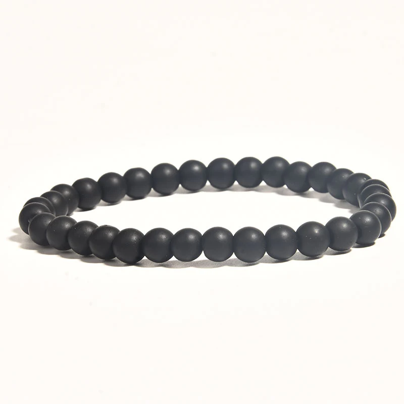 Title 8, Hematite kralen armband met gepolijste vulkanis...