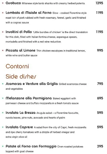 La Brezza menu 