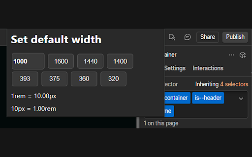 REM calculator for Webflow