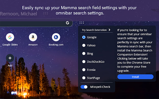 Mamma Search Companion Extension