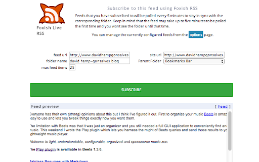 Foxish live RSS