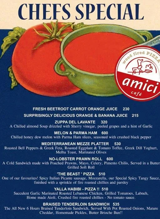 AMICI Cafe menu 