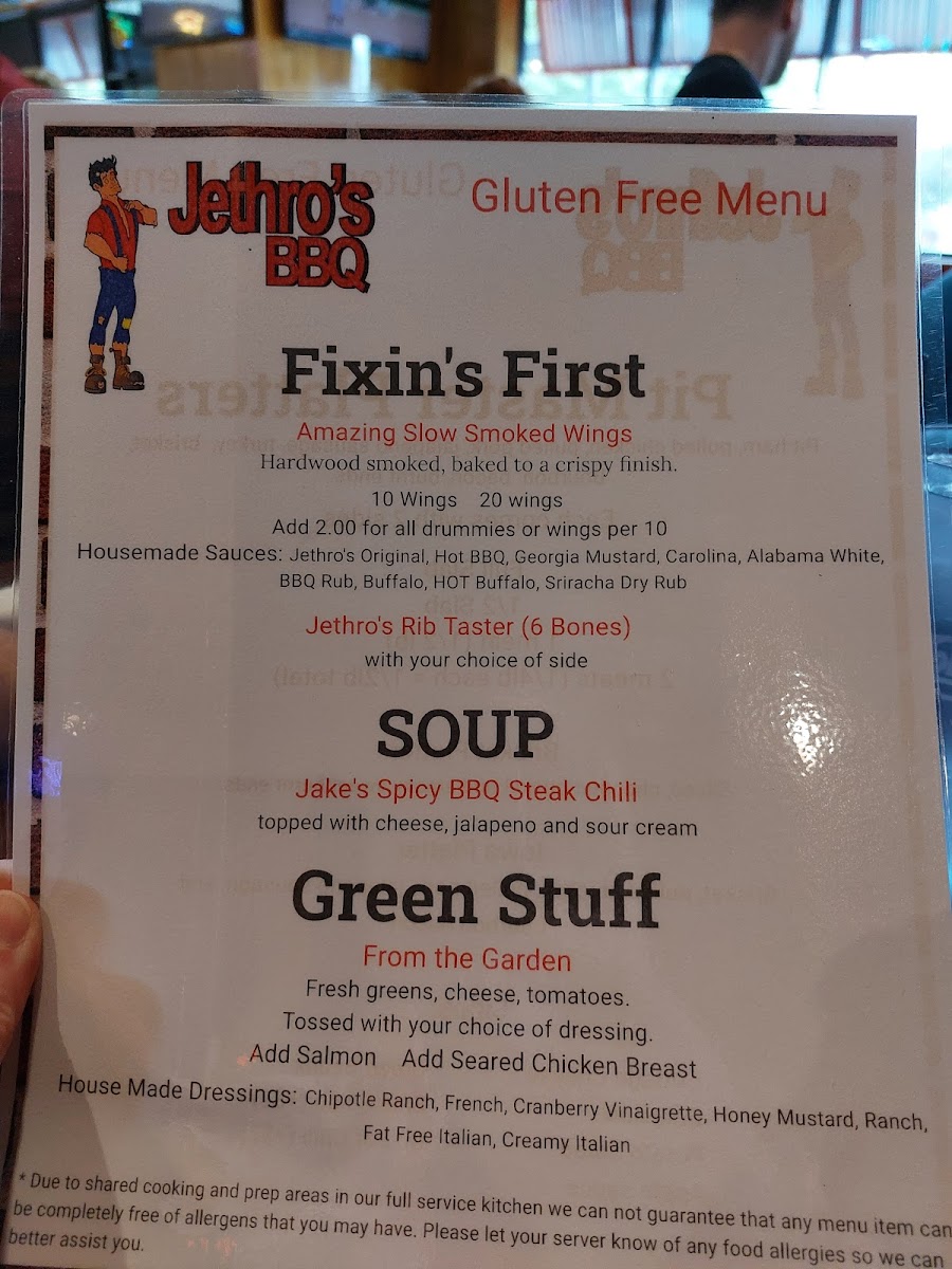 Gluten free menu page 2