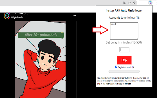 Instup APK Auto Unfollower