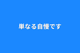 単なる自慢です