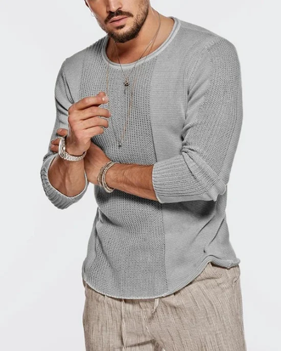 Men's round neck knit top