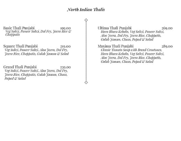 Square Thali menu 