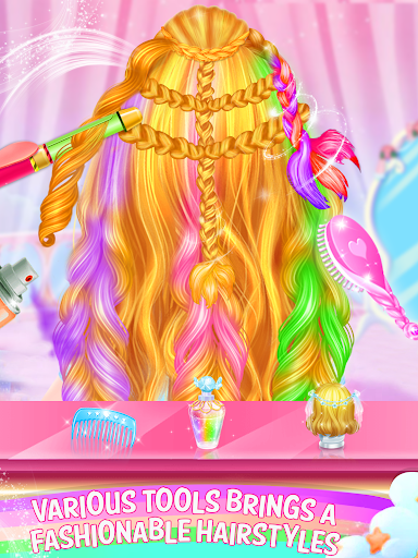 Rainbow Braided Hair Salon-Hairstyle By Number Mod Apk 