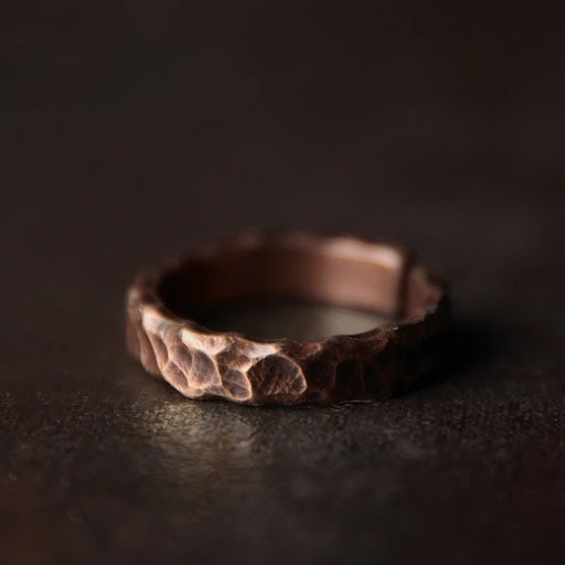 Title 2, Adjustable Size Vintage Handmade Solid Copper R...