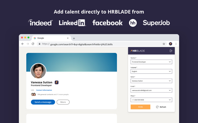 HRBLADE Talent Cliper chrome extension