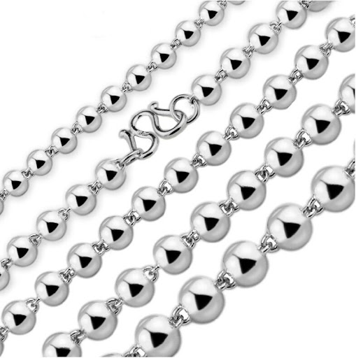 Title 5, Round Beads Silver Bead Necklace. Enhance your ...