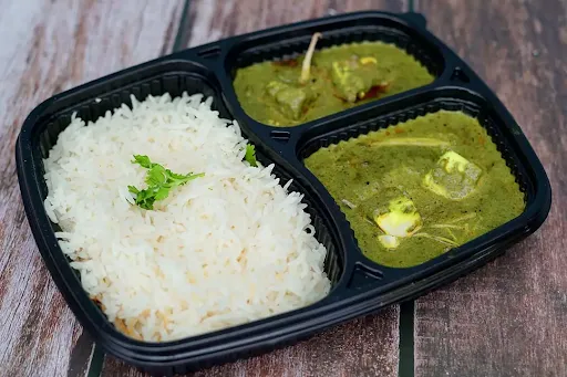 Palak Paneer With Steam Rice