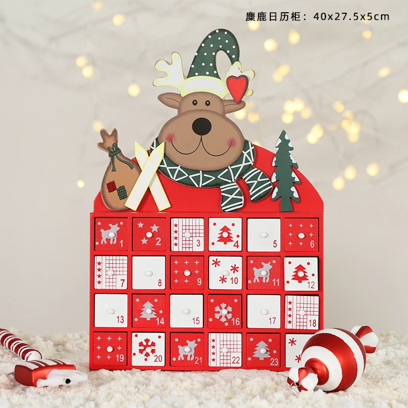 Calendário de Advento de madeira para decoração de Natal. Decore sua casa com este calendário rústico e conte os dias para o Natal.