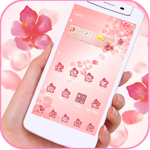 Download Pink rose spring theme For PC Windows and Mac