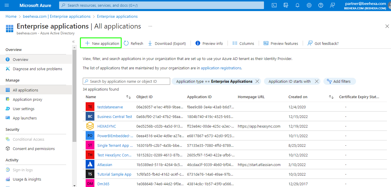 Install the Hexasync app for your tenant