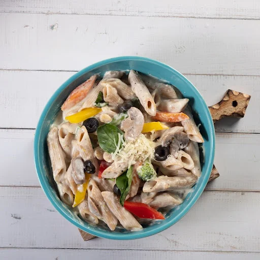 White Sauce Mushroom Pasta With Vegetable (penne/ Spaghetti)