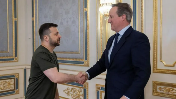 Lord Cameron met Ukraine's President Volodymyr Zelensky in Kyiv on Thursday