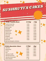 Sushruti Cakes And Ice-Creams menu 1