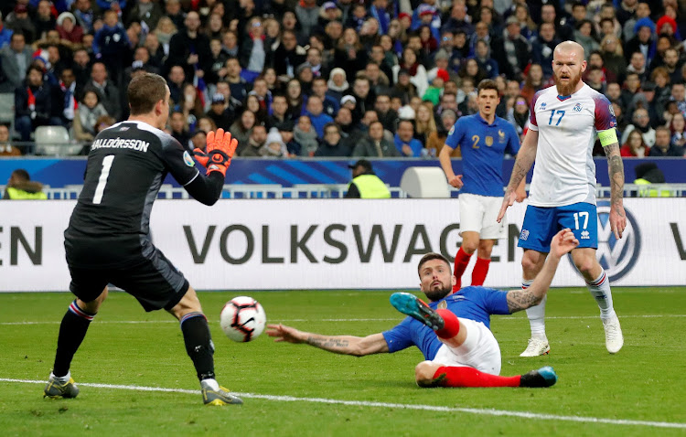 France's Olivier Giroud in action against Iceland