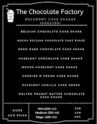 The Chocolate Factory menu 1