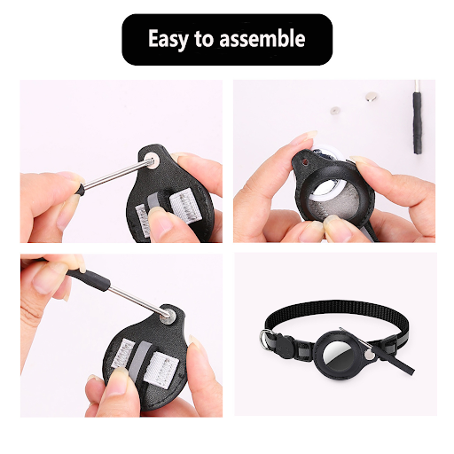 Cat AirTag Holder Collar Breakaway Reflective Strips Adjustable Kitten Collar Waterproof Cat Bell Collar Pet Air Tag Cas