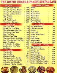 The Joyful Juices & Family Restaurant menu 1