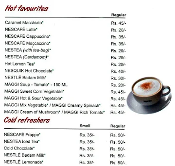 Nescafe menu 