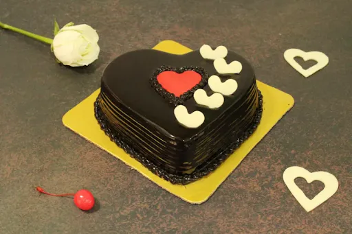 Heart Shape Dark Chocolate Cake