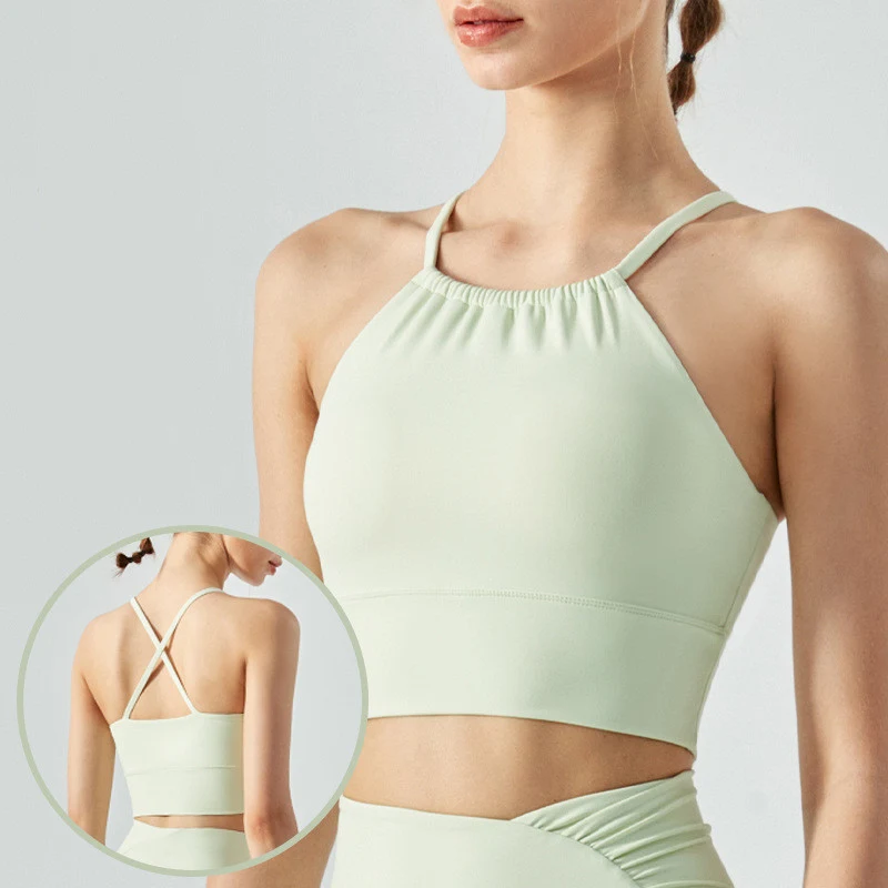 Sujetador Deportivo para Mujer con Almohadillas en el Pecho y Cuello Frontal Plegable, Ropa Interior para Entrenamientos