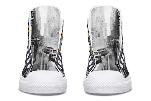 Title 8, Printed Couple High-top Canvas Shoes. Comfortab...