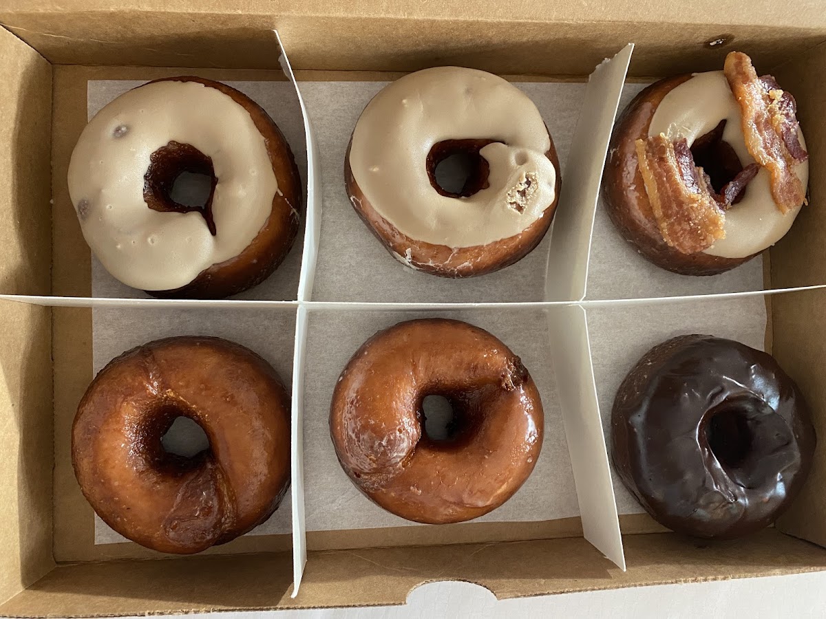 All GF donuts. If you call ahead the day before, they will make other flavors GF (in addition to the normal offered flavors). This is maple, maple bacon, glazed, and their chocolate. Yummy!