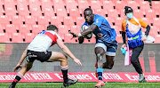 Madosh Tambwe of the Bulls with possession during the Carling Currie Cup match between Sigma Lions and Vodacom Bulls at Emirates Airline Park on August 14 2021 in Johannesburg. 