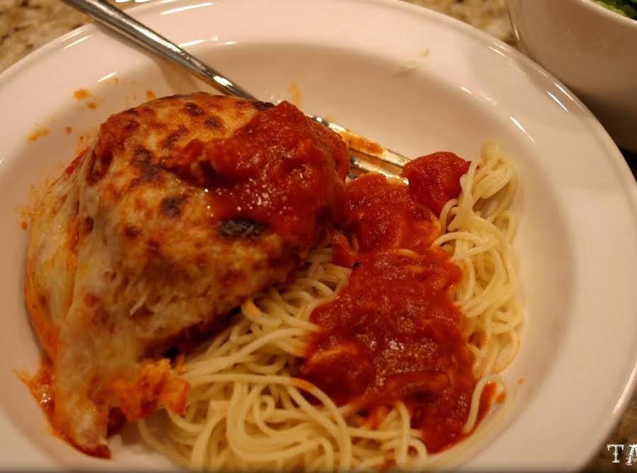 Eggplant Parmesan With Angel Hair Pasta Recipe | Just A Pinch