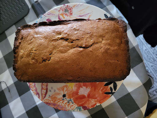 Finished bread, little well done.  I like the crispy edges.  