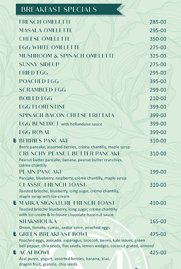 Manhattan Cafe menu 