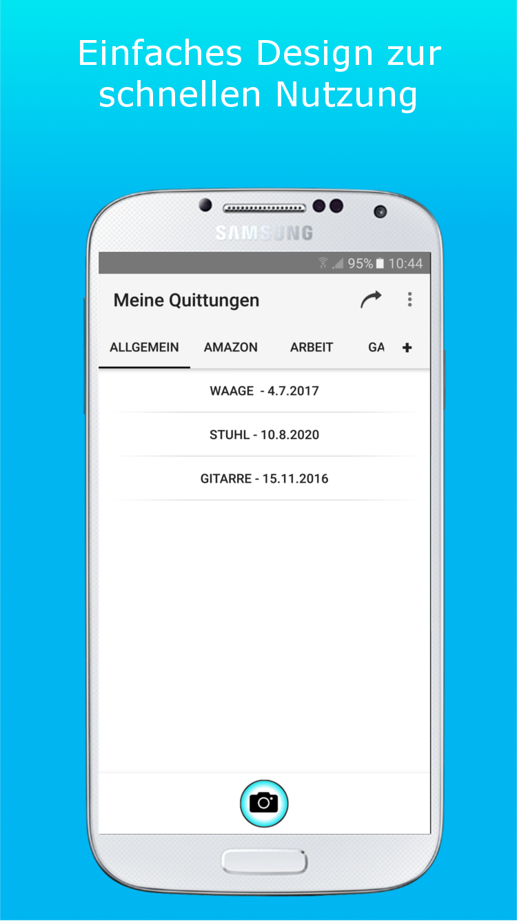 Android application Meine Quittungen screenshort
