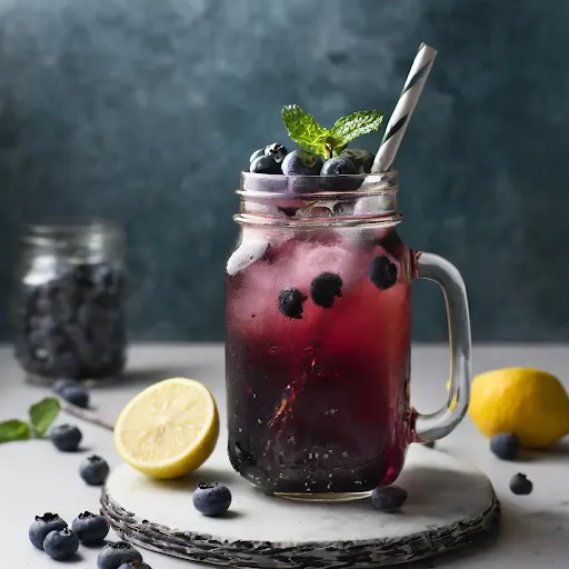 Blueberry Lemon Iced Tea [450 Ml, Mason Jar]