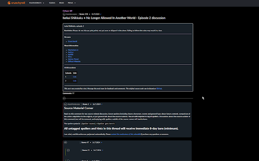 Reddit comments for anime websites