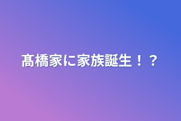 髙橋家に家族誕生！？