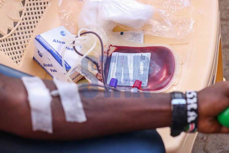 Needle in arm blood donation