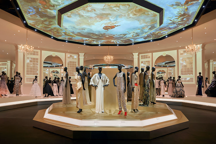 'Christian Dior: Designer of Dreams' exhibition. Ballroom section.