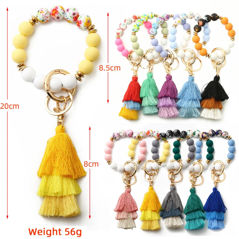 Title 4, Bohemian tassel patroon silica gel armband, com...