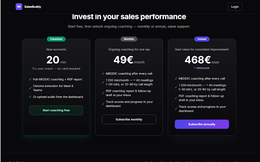 SalesBuddy — MEDDIC Call Coach screenshot 4