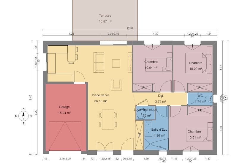  Vente Terrain + Maison - Terrain : 544m² - Maison : 78m² à Gousse (40465) 