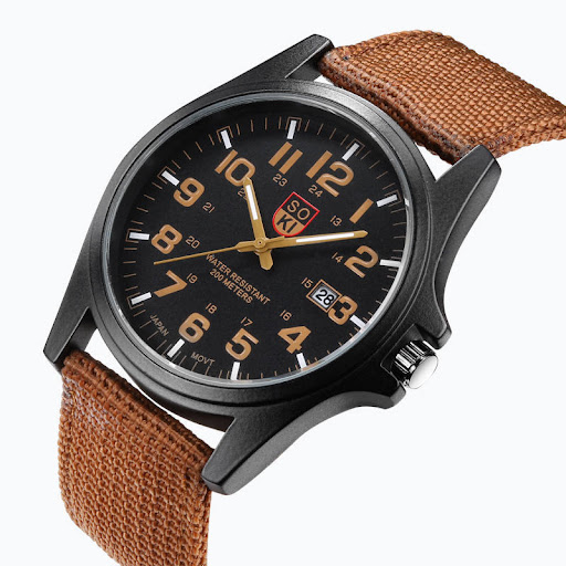 Title 4, Mens calendar sports quartz watch with braided...