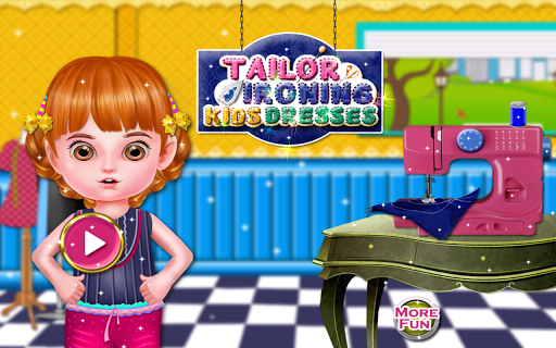 Tailor Ironing Kids Dresses